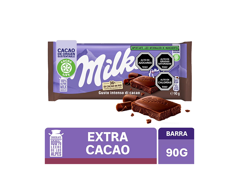 Milka Chocolate Extra Cacao 90 Grs.
